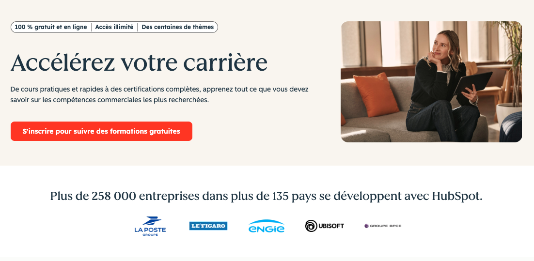 exemple de landing page hubspot