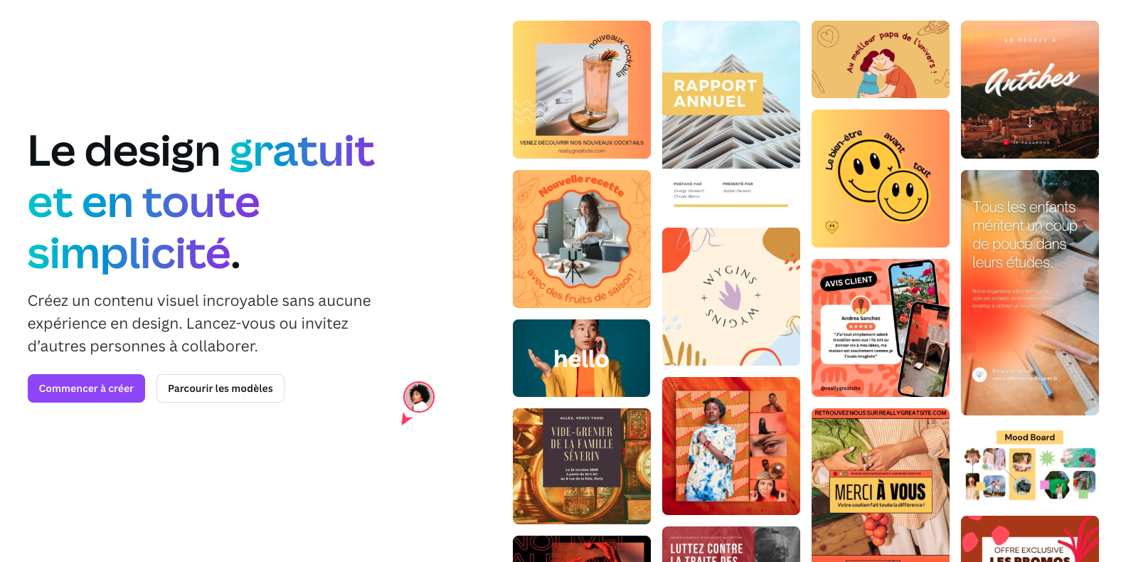 exemple landing page canva
