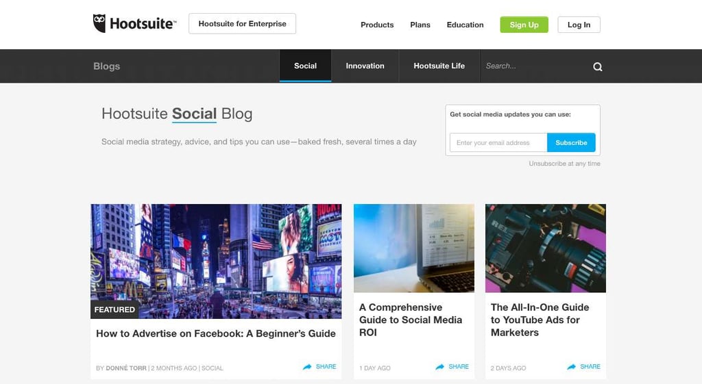Le blog Social Media de Hootsuite