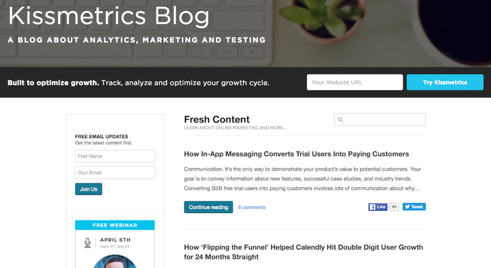 le blog KissMetrics