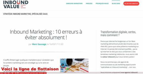 Identifiez la ligne de flottaison pour optimiser le design de votre landing page.