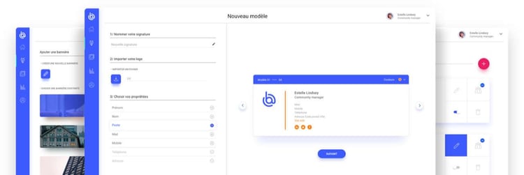 L'interface de création de signature Boostmymail