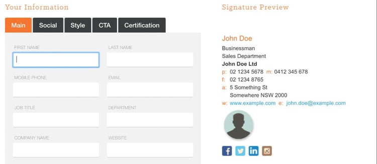 Le générateur de signature mail Hubspot permet de rajouter des call-to-actions 