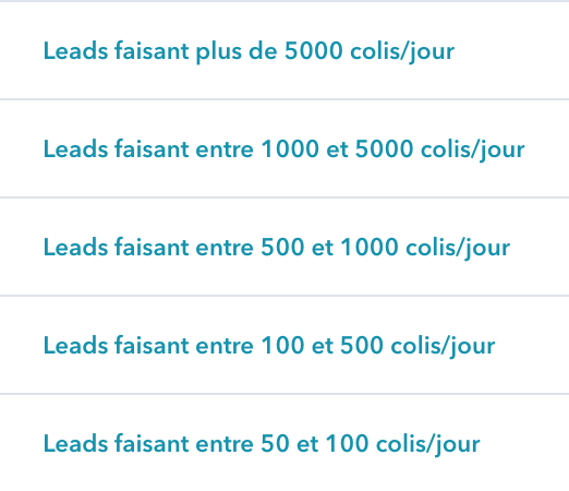 Les critères de segmentation important pour RAJA
